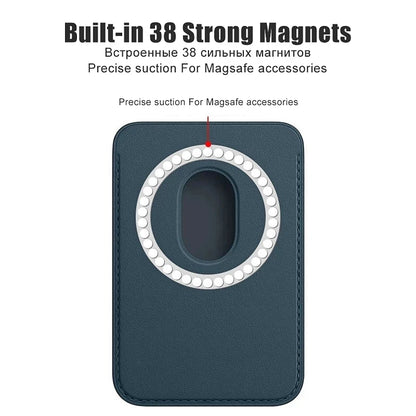 For Apple Magsafe Magnetic Card Holder Case For iPhone 14 13 12 11 Pro Max Mini X XS XR 8 Plus Phone Leather Wallet Bag Cover