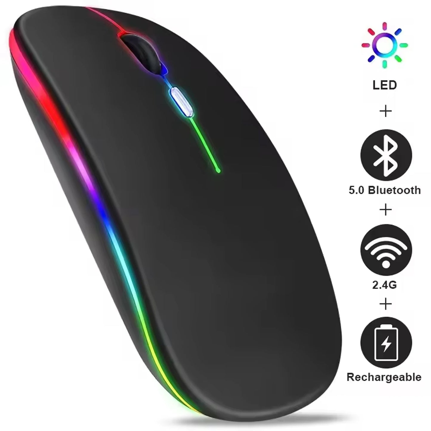 2025New Wireless Mouse Gaming Mouse Backlight USB Compatible RGB Rechargeable Mice Silent Backlit Ergonomic  Mouse for Laptop PC