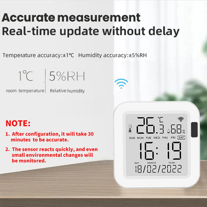 Smart Thermometer hygrometer Tuya WiFi Temperature and Humidity Sensor With Backlight APP Remote Control Work with Tuya Alexa