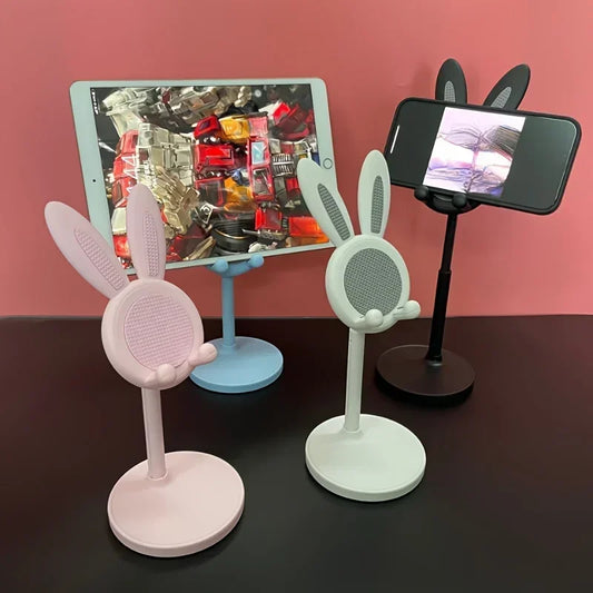 Hot The Cute Rabbit Mobile Phone Stand Desktop Holder Can Lift and Adjust the desktop Bracket For iPhone IPad Samsung Smartphone