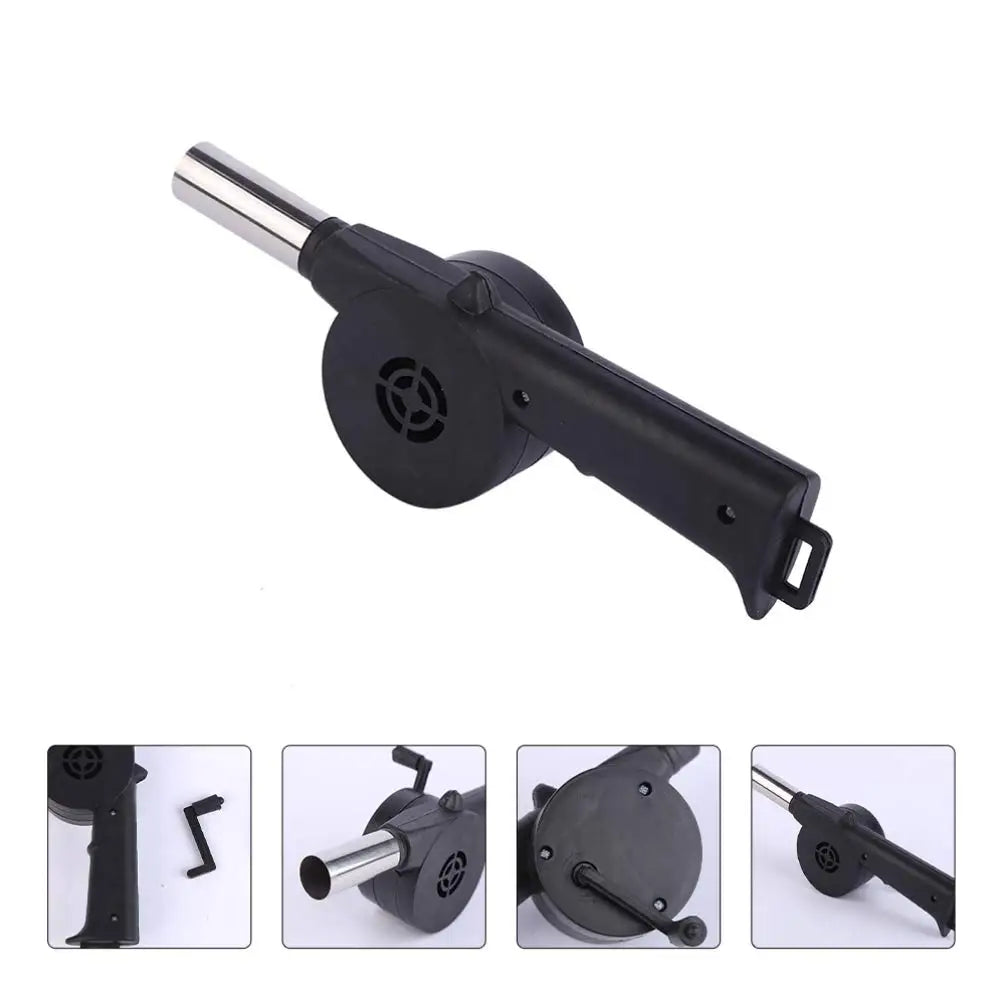 Hand Crank Air Blower Lightweight Manual BBQ Grill Fire Starter Hand-Cranked Barbecue Fan Outdoor Camping Barbecue Picnic Tool