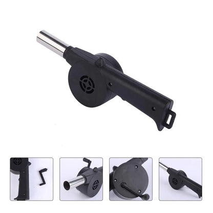 Hand Crank Air Blower Lightweight Manual BBQ Grill Fire Starter Hand-Cranked Barbecue Fan Outdoor Camping Barbecue Picnic Tool