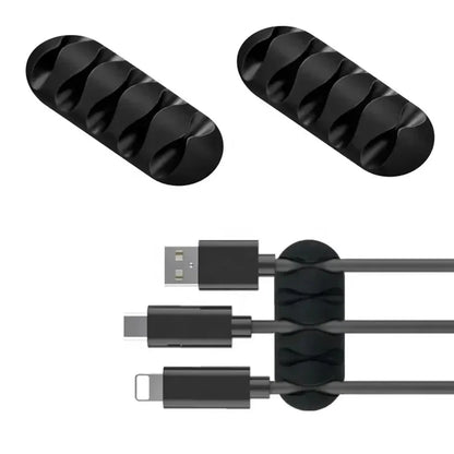 Organizador de cabos de silicone, enrolador de cabo usb, clipes de gerenciamento, suporte para mouse e teclado