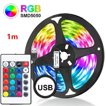 Smart RGB 5050 LED Wall Strip Lights Bluetooth Music Sync APP Remote Flexible Ribbon for TV Backlight Bedroom Home Party Decor