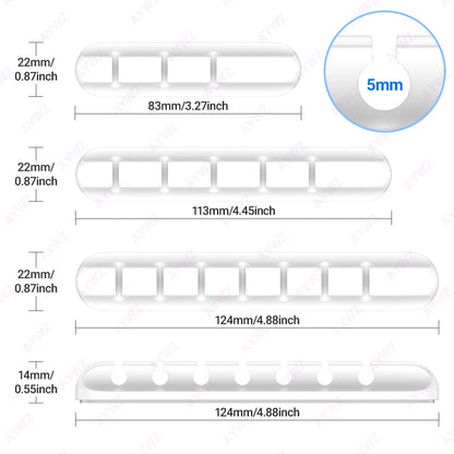 VIKEFON Cable Cord Wire Organizer Silicone USB Cable Winder Management Clips Self Adhesive for Mouse Keyboard Headset For iPhone