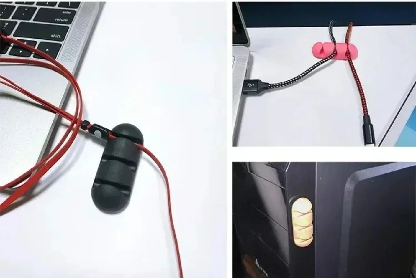 Organizador de cabos de silicone, enrolador de cabo usb, clipes de gerenciamento, suporte para mouse e teclado