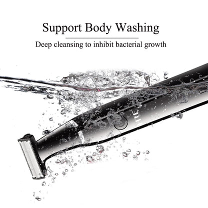 HTC Men's Electric Groin Hair Trimmer Pubic Hair Trimmer Body Grooming Clipper for Men Bikini Epilator Rechargeable Shaver Razor