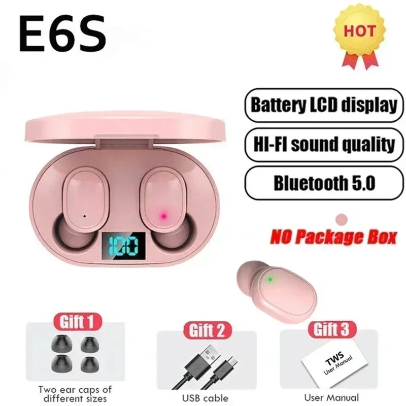 Bluetooth 5.0 Wireless Headphones E6S Noise Cancelling Sport Earphones HiFi Stereo Gaming Headsets With Mic For All Smartphones
