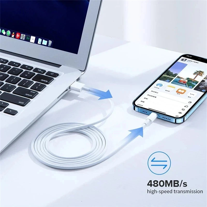 FASO Quality USB Charger Cable for iPhone 14 8 7 6S Plus 13 12 Pro XS Max XR SE Fast Charging Cord Data Sync Line 1m 2m 3m