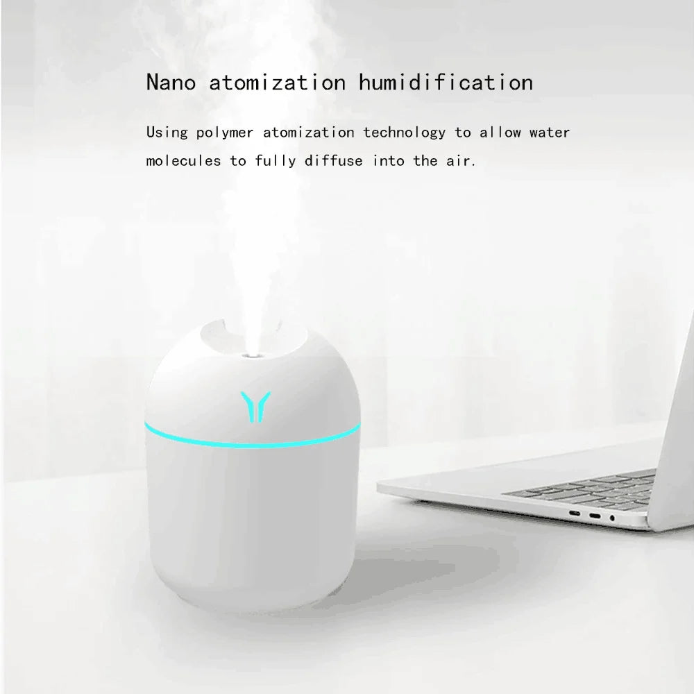 250ML USB Mini Air Humidifier Aroma Essential Oil Diffuser With led lamp