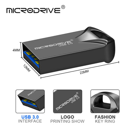 Waterproof Super Mini usb flash drive pen Drive 32GB metal usb 3.0 flash usb stick pendrive 64GB for cle usb 128 gb