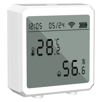Zigbee Temperature Humidity Sensor with Tuya APP LCD Screen Digital Display Wireless Thermometer Work with Black or White Color